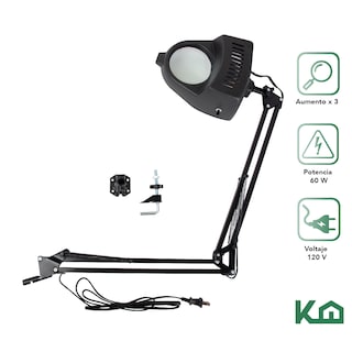 Foto 3 | Escritorio Gamer KingsHouse COMBO-KH-61 color Negro Moderno Juvenil con Lámpara Lupa Oscilante 3X