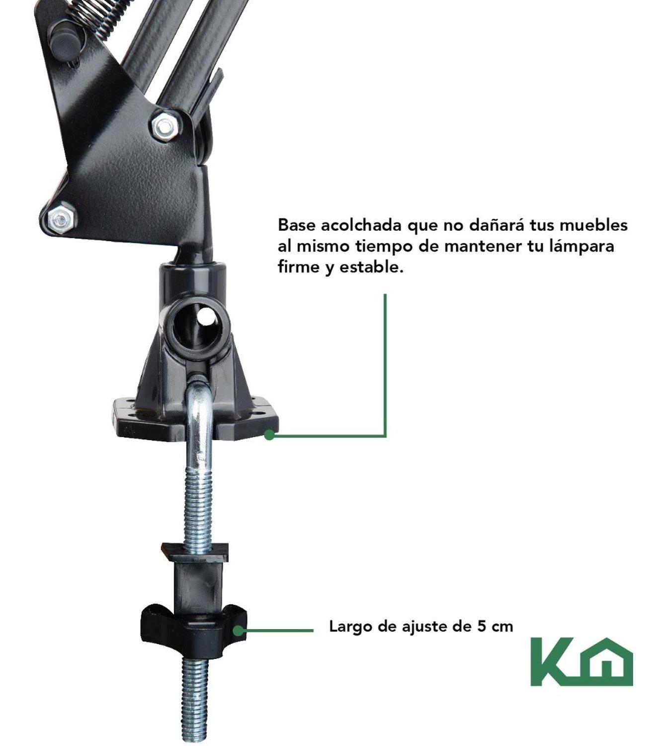 Foto 6 | Escritorio Gamer KingsHouse COMBO-KH-61 color Negro Moderno Juvenil con Lámpara Lupa Oscilante 3X