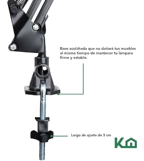 Foto 6 | Escritorio Gamer KingsHouse COMBO-KH-61 color Negro Moderno Juvenil con Lámpara Lupa Oscilante 3X