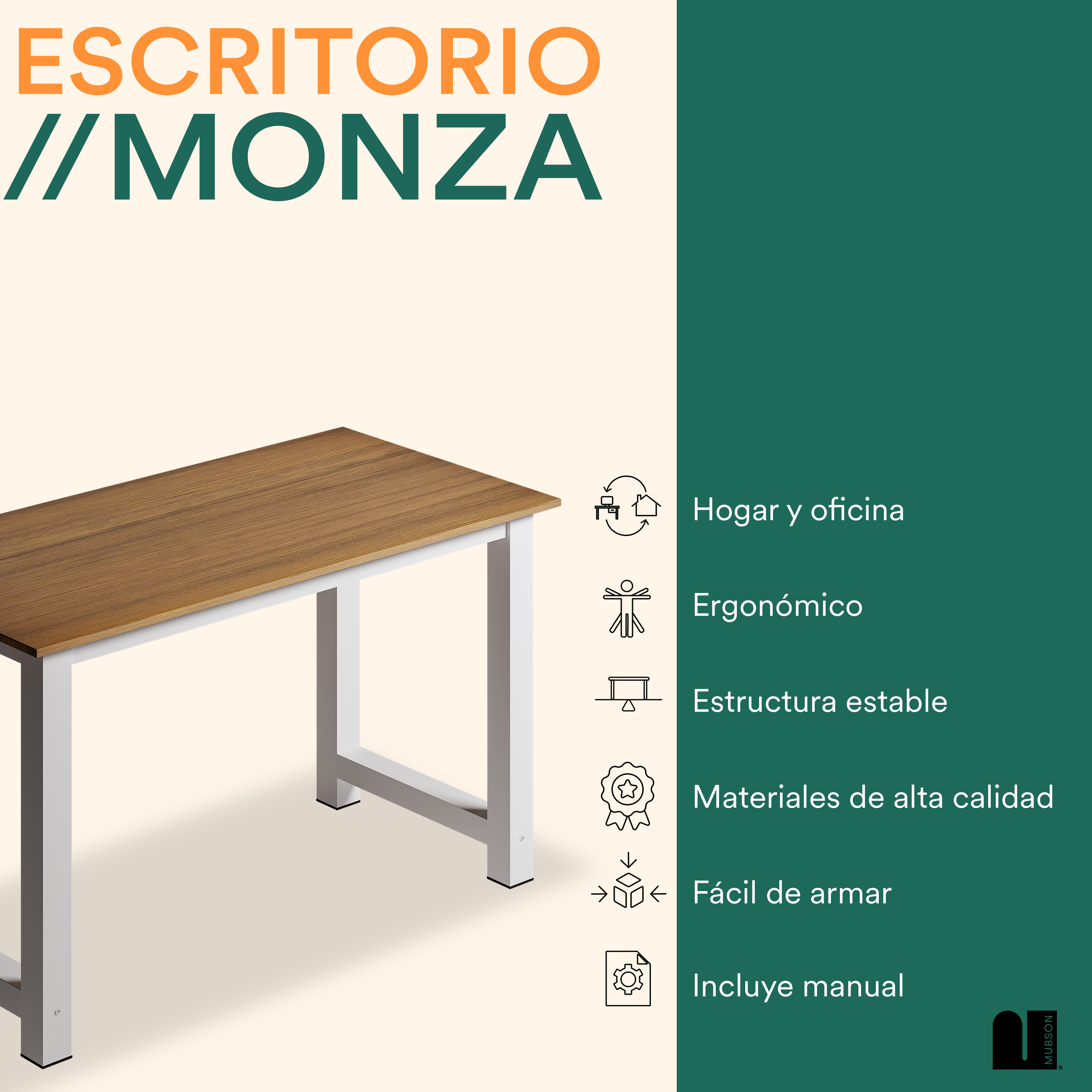 Foto 2 | Escritorio Mubson Monza color Beige