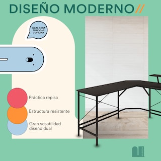 Foto 4 | Escritorio Mubson Gonia color Negro en L