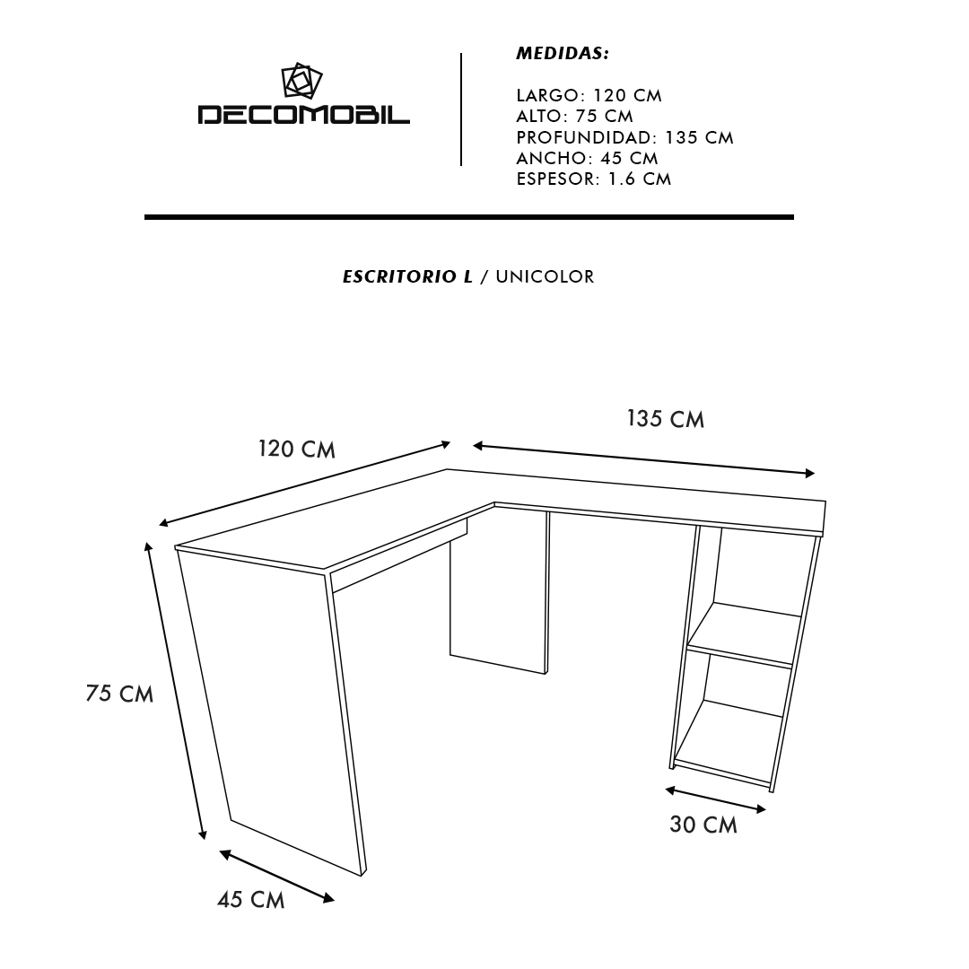 Foto 5 | Escritorio en L color Blanco Home Office Moderno Elegante Casa y Oficina