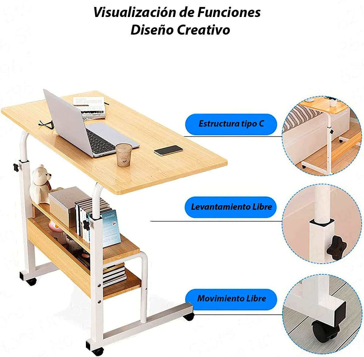 Foto 7 | Escritorio Bossa Pax con Ruedas