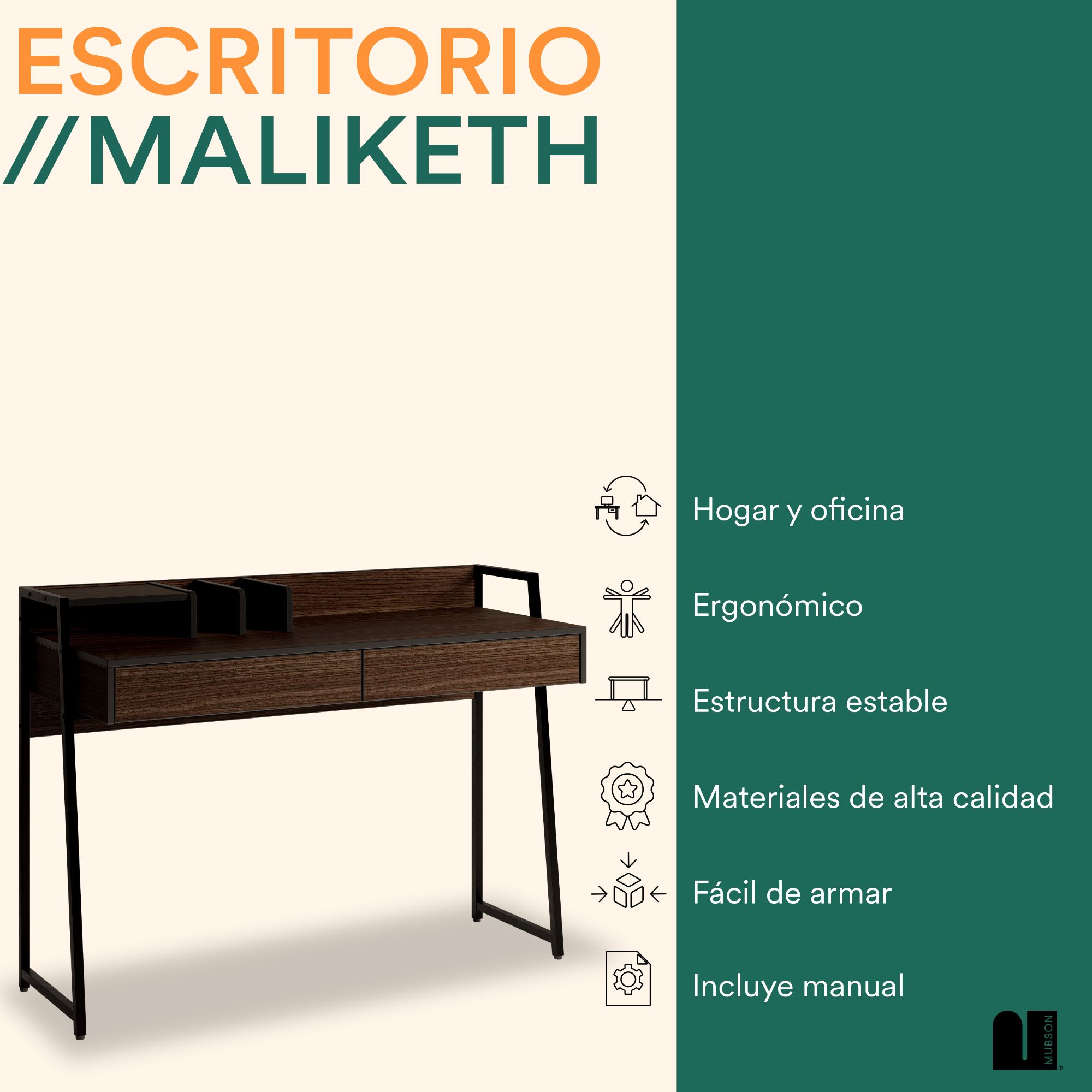 Foto 2 | Escritorio Mubson Maliketh color Café