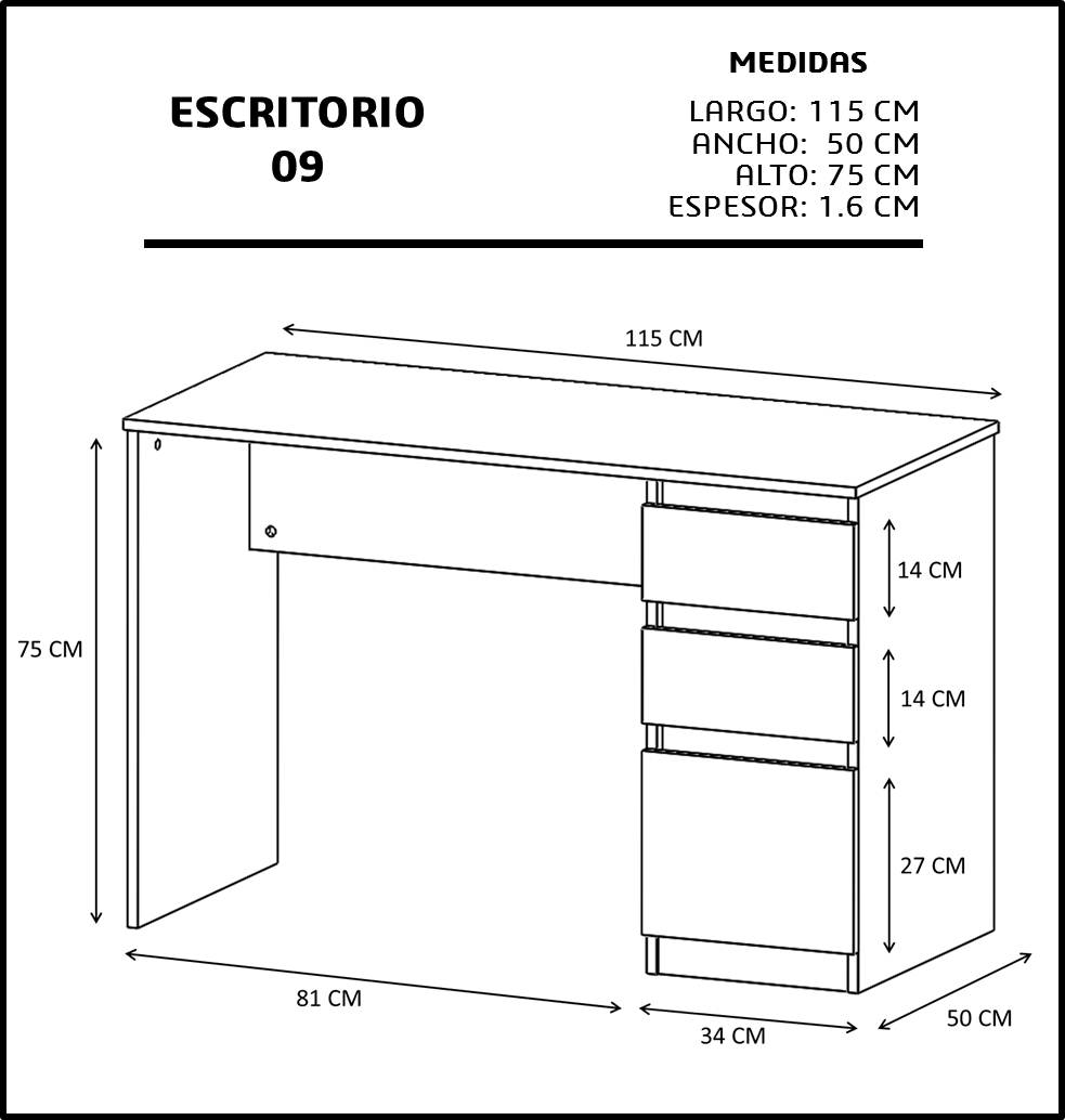 Foto 7 | Escritorio Genérica Esc09nm/nn color Negro