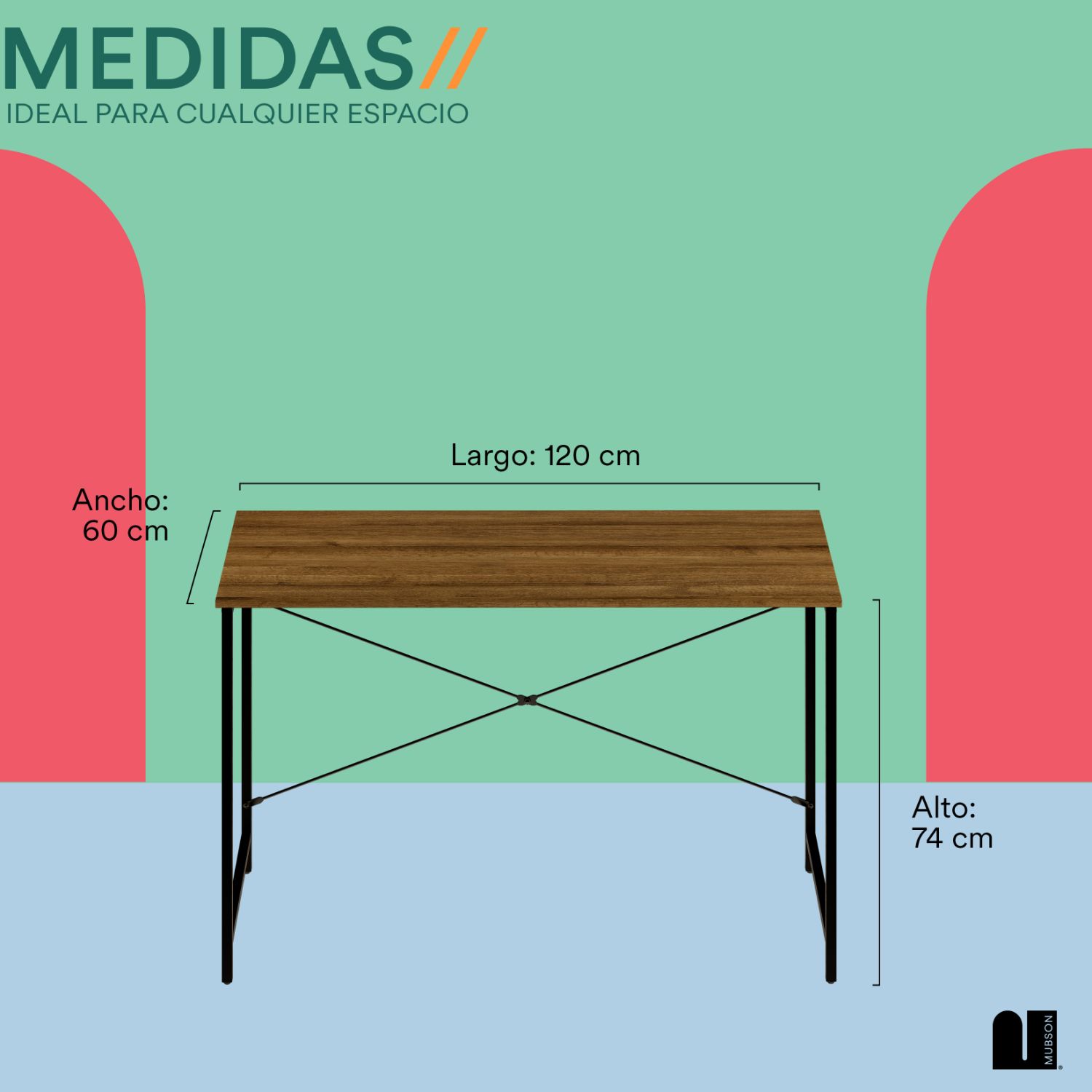 Foto 5 | Escritorio Minimalista para Trabajo o Estudio Mubson Mergo color Marrón