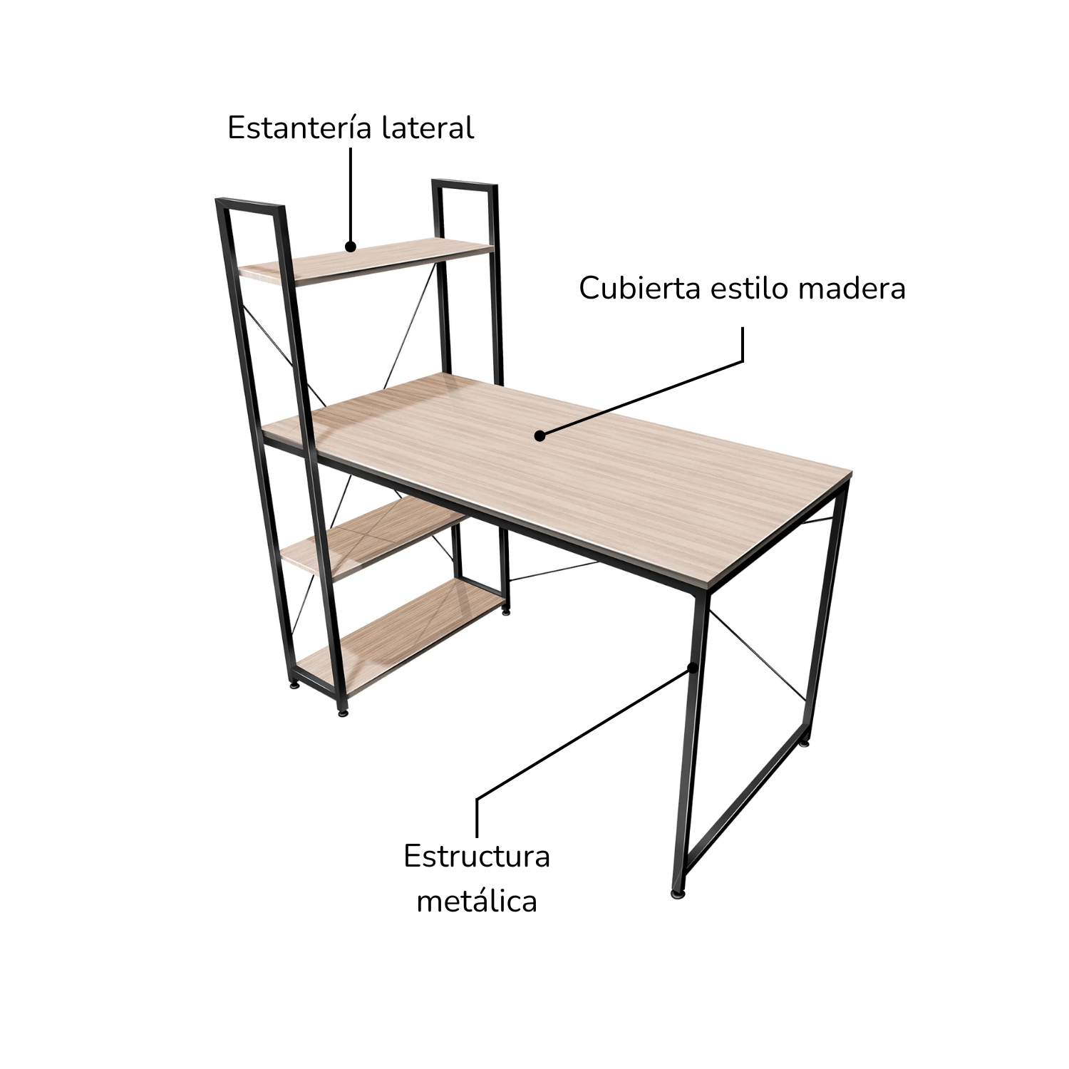 Foto 7 | Escritorio Top Living Desk-4 Beige