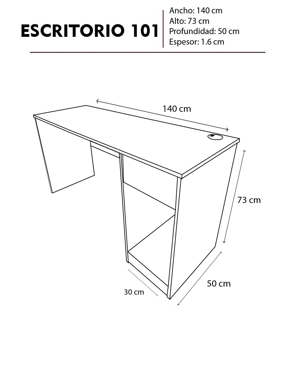 Foto 7 | Escritorio ESC-101-LO Gris Modelo Ejecutivo con Cajón y Llave