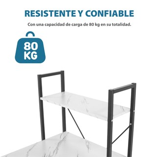 Foto 4 | Escritorio Minimalista Onof Anahí color Blanco con Repisas 2 en 1 para Oficina y Hogar