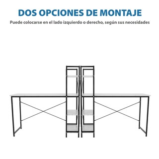 Foto 8 | Escritorio Minimalista Onof Anahí color Blanco con Repisas 2 en 1 para Oficina y Hogar