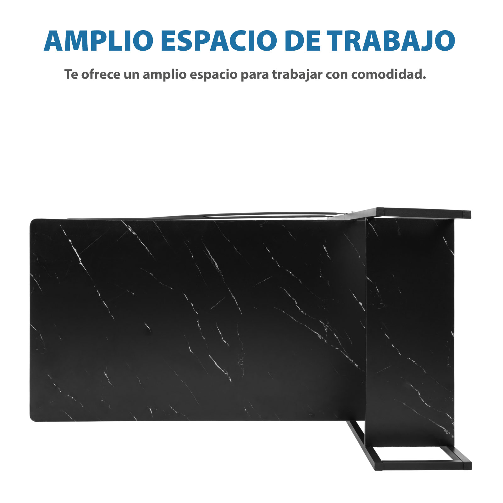 Foto 7 | Escritorio Minimalista Onof Anahí color Negro con Repisas 2 en 1 para Oficina y Hogar