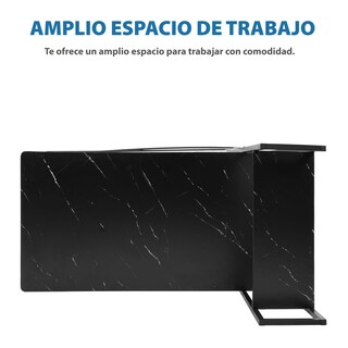 Foto 7 | Escritorio Minimalista Onof Anahí color Negro con Repisas 2 en 1 para Oficina y Hogar