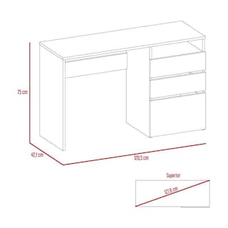 Foto 7 | Escritorio Venus, Café Claro, Con Dos Cajones Multiusos Y Un Cajón Archivador Adicional