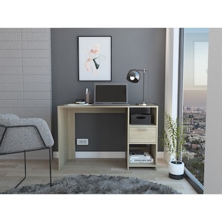 Foto 7 | Escritorio Taira, Beige, Con Un Cajón Y Dos Entrepaños