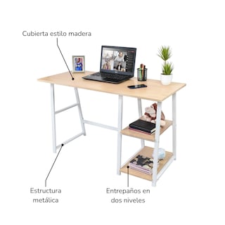 Foto 6 | Escritorio Top Living Pino-B Marrón y Blanco