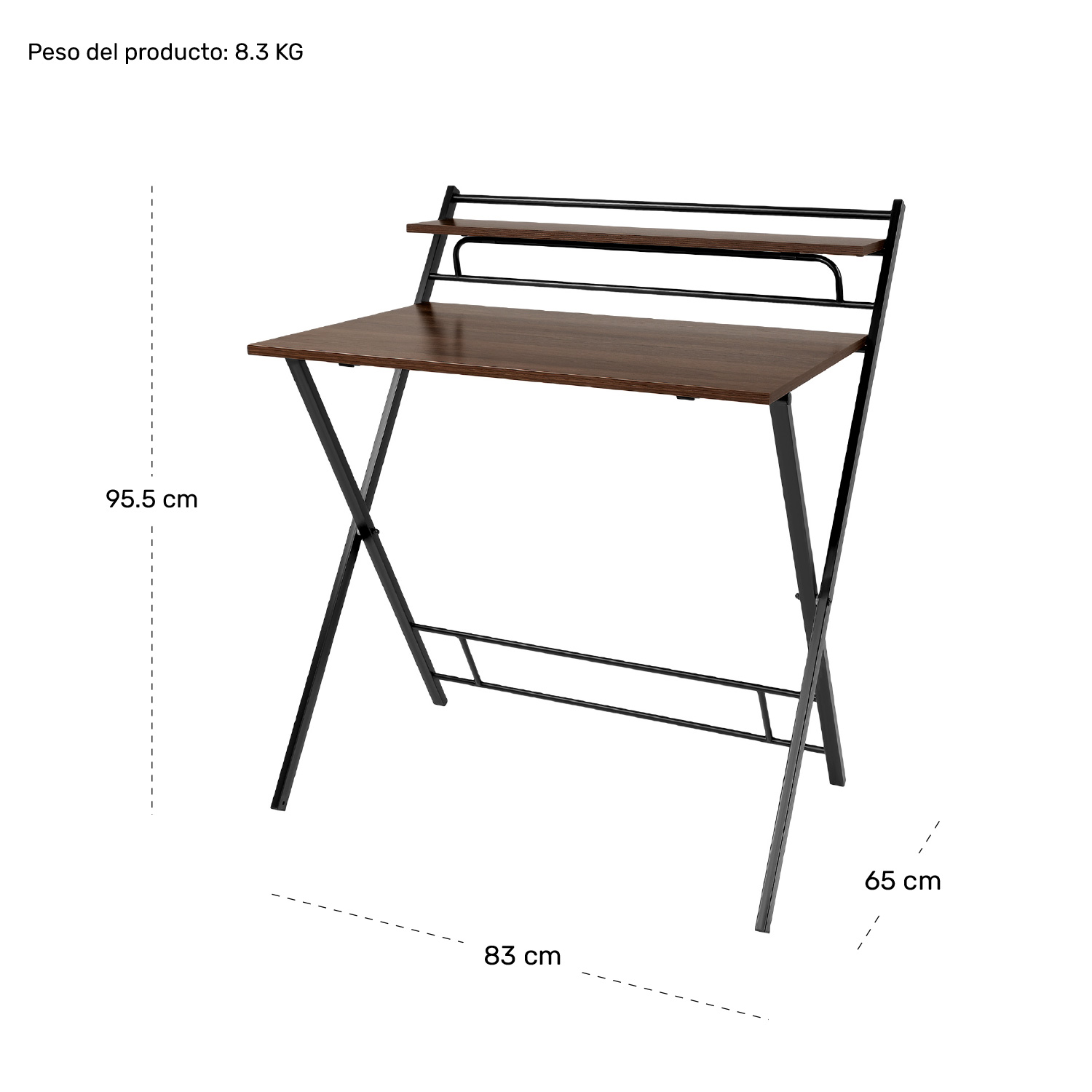 Foto 7 | Escritorio Plegable Rack & Pack Marrón 2 Niveles