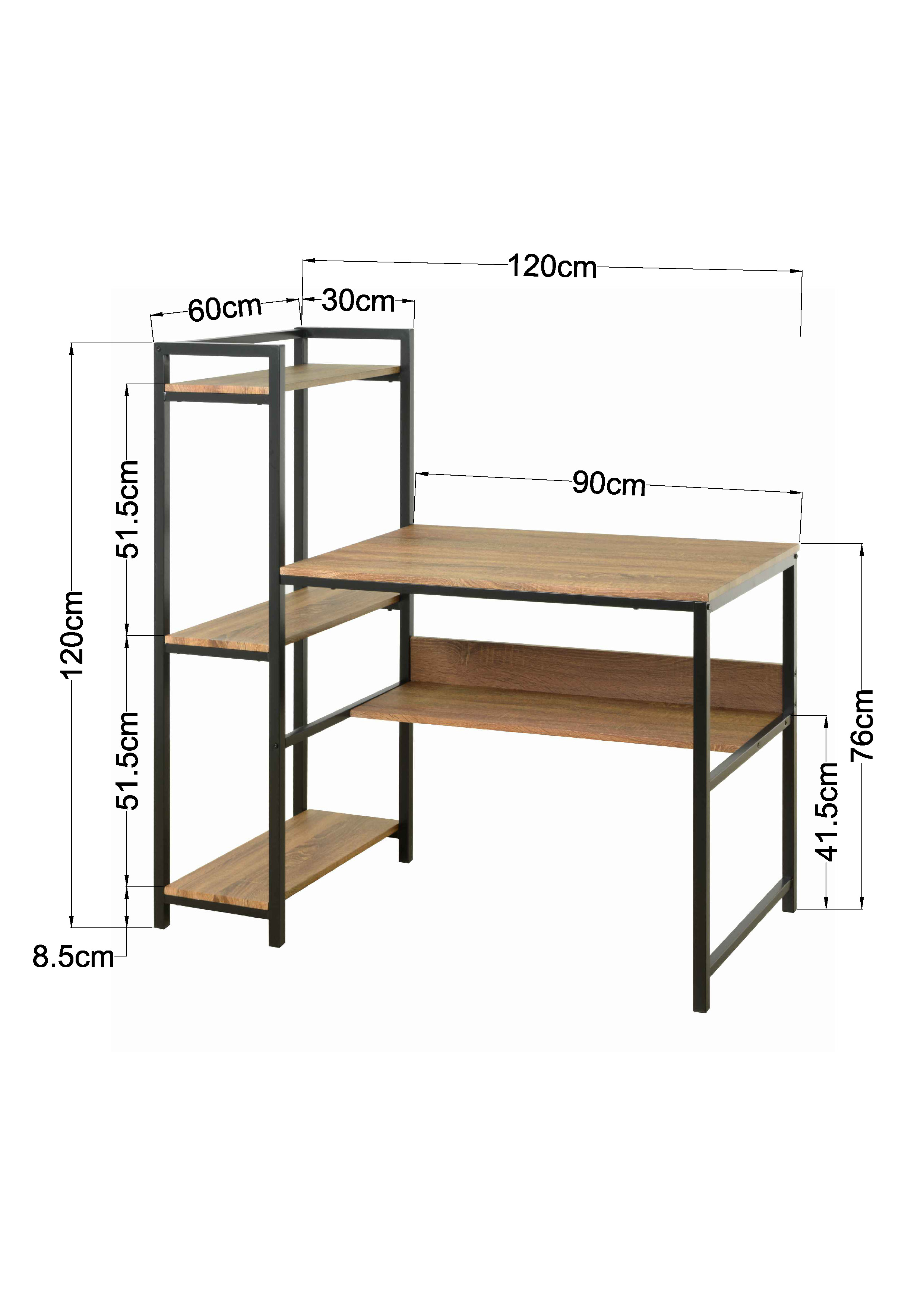 Foto 6 | Escritorio Moderno Minimalista EKE Life Home con Repisas