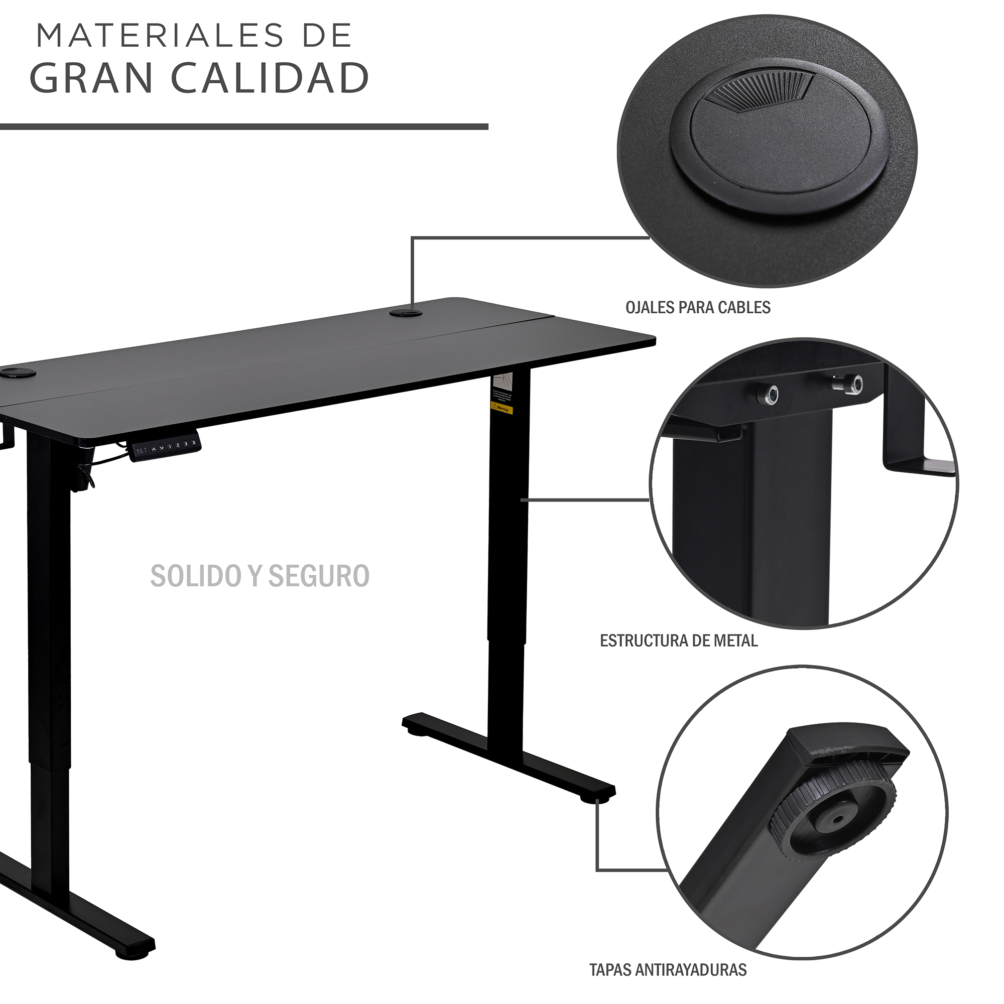 Foto 6 pulgar | Escritorio Eléctrico Altura Ajustable Oficina 140 X 60 Eke Color Negro