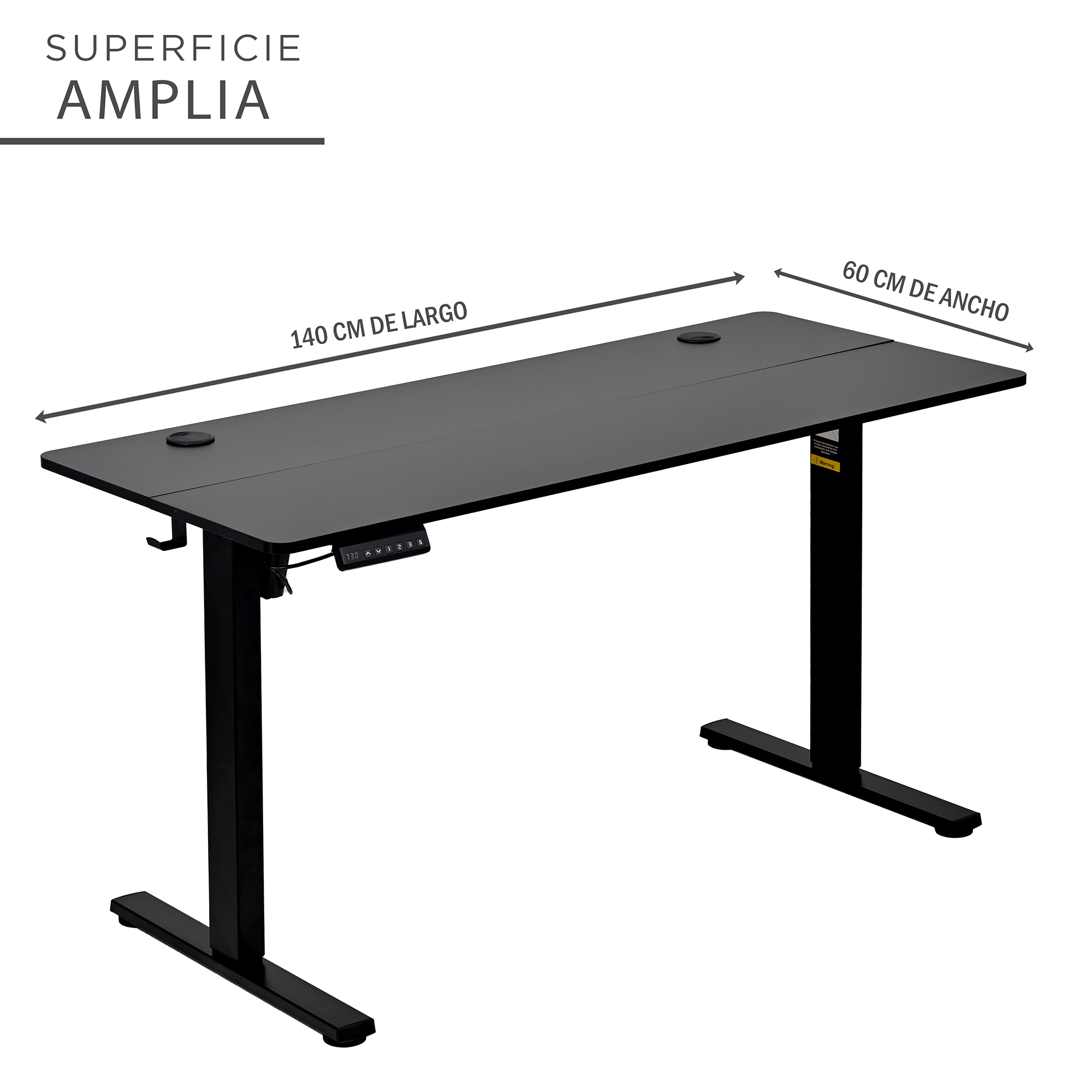 Foto 9 pulgar | Escritorio Eléctrico Altura Ajustable Oficina 140 X 60 Eke Color Negro