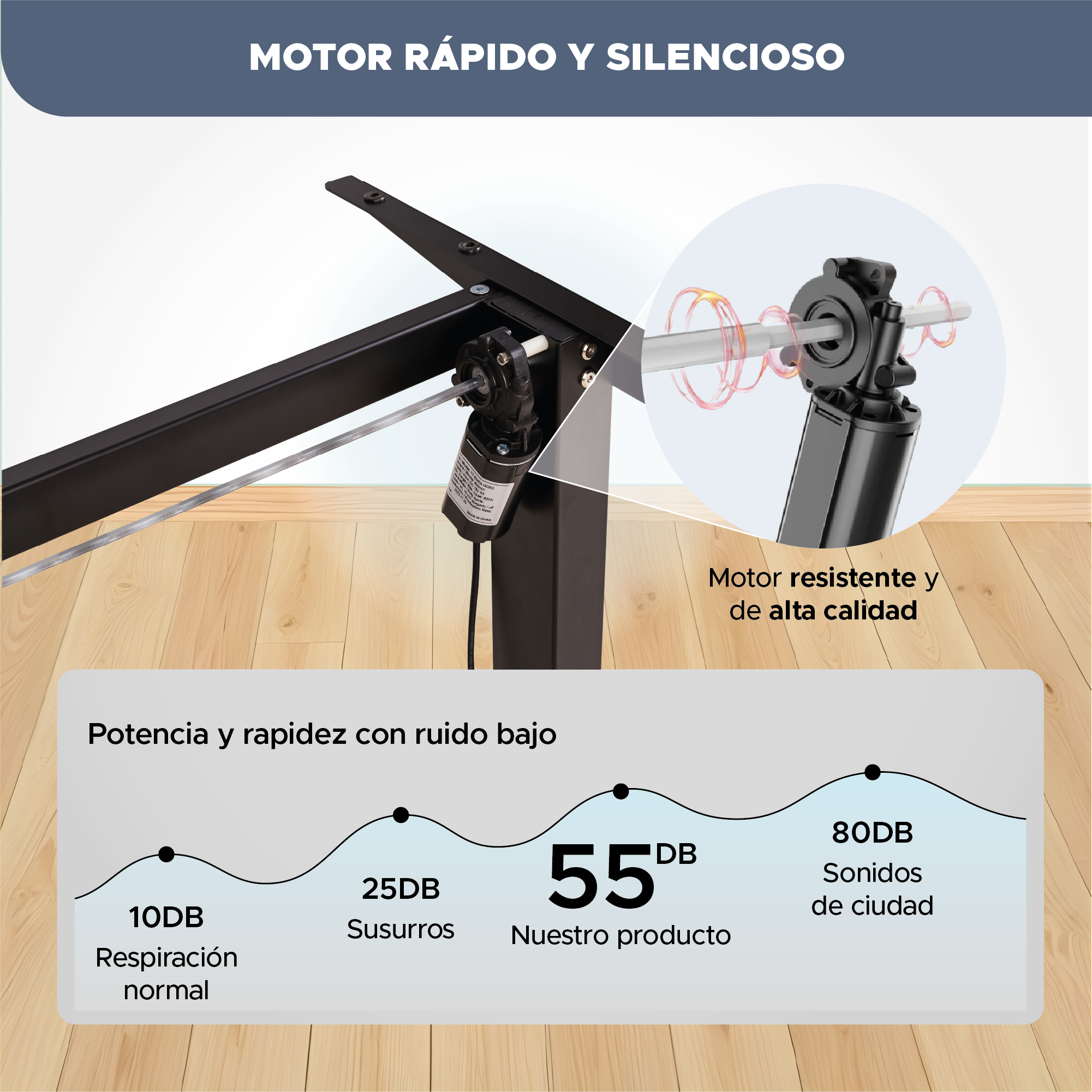 Foto 7 | Escritorio Modelo Perspective Ajustable 140*60*70-115cm Café