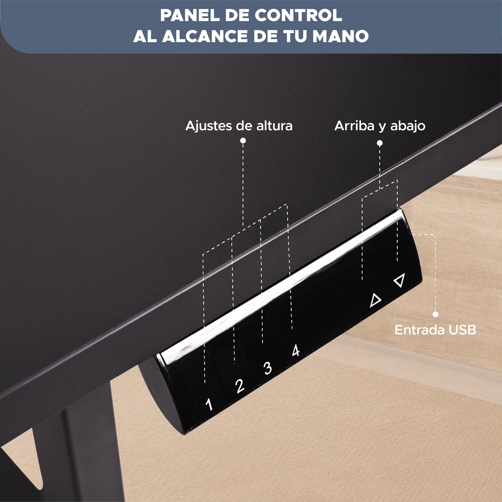 Foto 5 | Escritorio Modelo Perspective Ajustable 140*60*70-115cm Negro