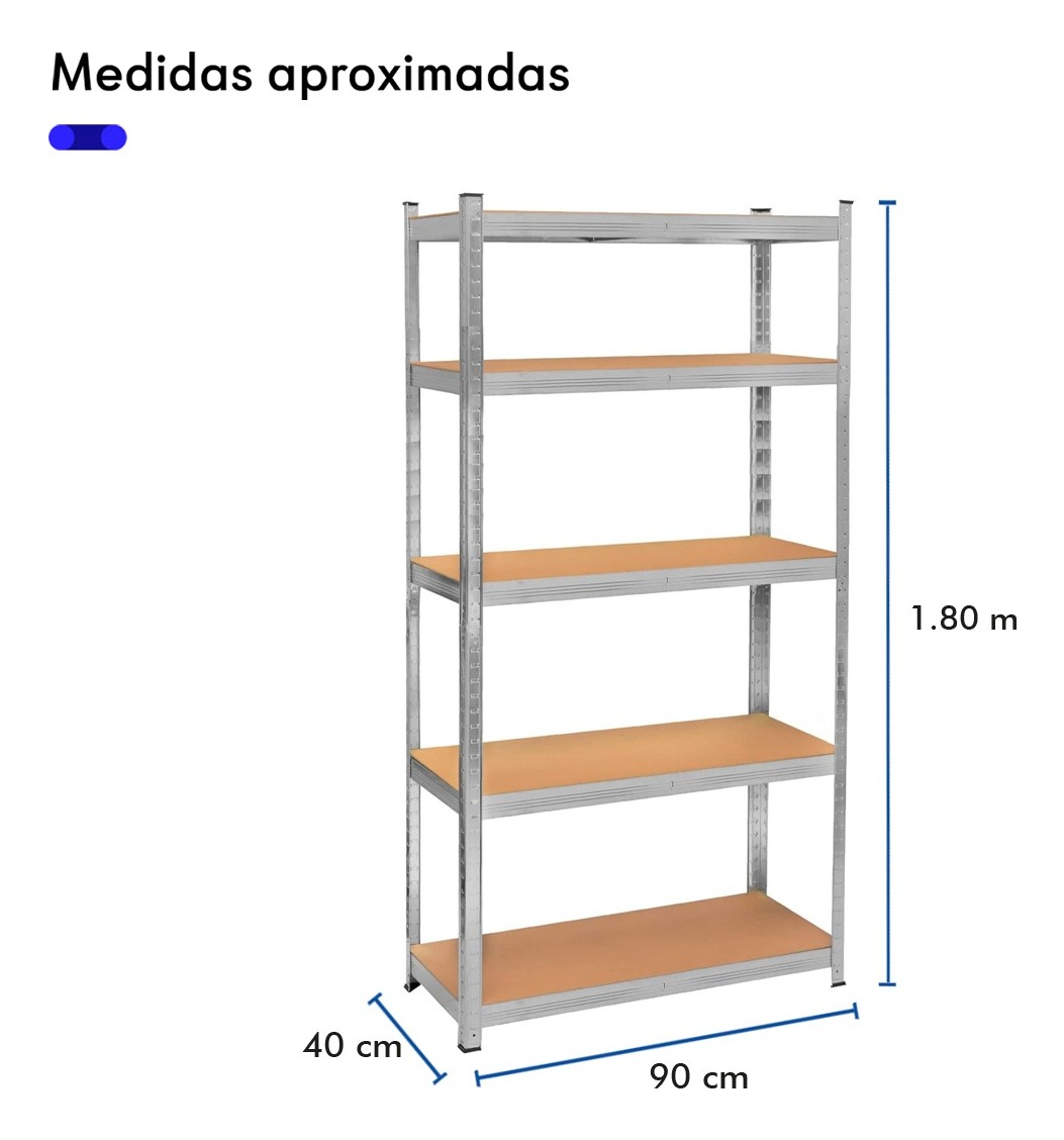 Foto 5 pulgar | Estante Metálico Rack Organizador Multiusos Hogar 5 Niveles