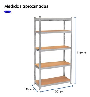 Foto 4 | Estante Metálico Rack Organizador Multiusos Hogar 5 Niveles
