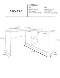 Foto 7 | Escritorio En L Para Computadora Minimalista Siena