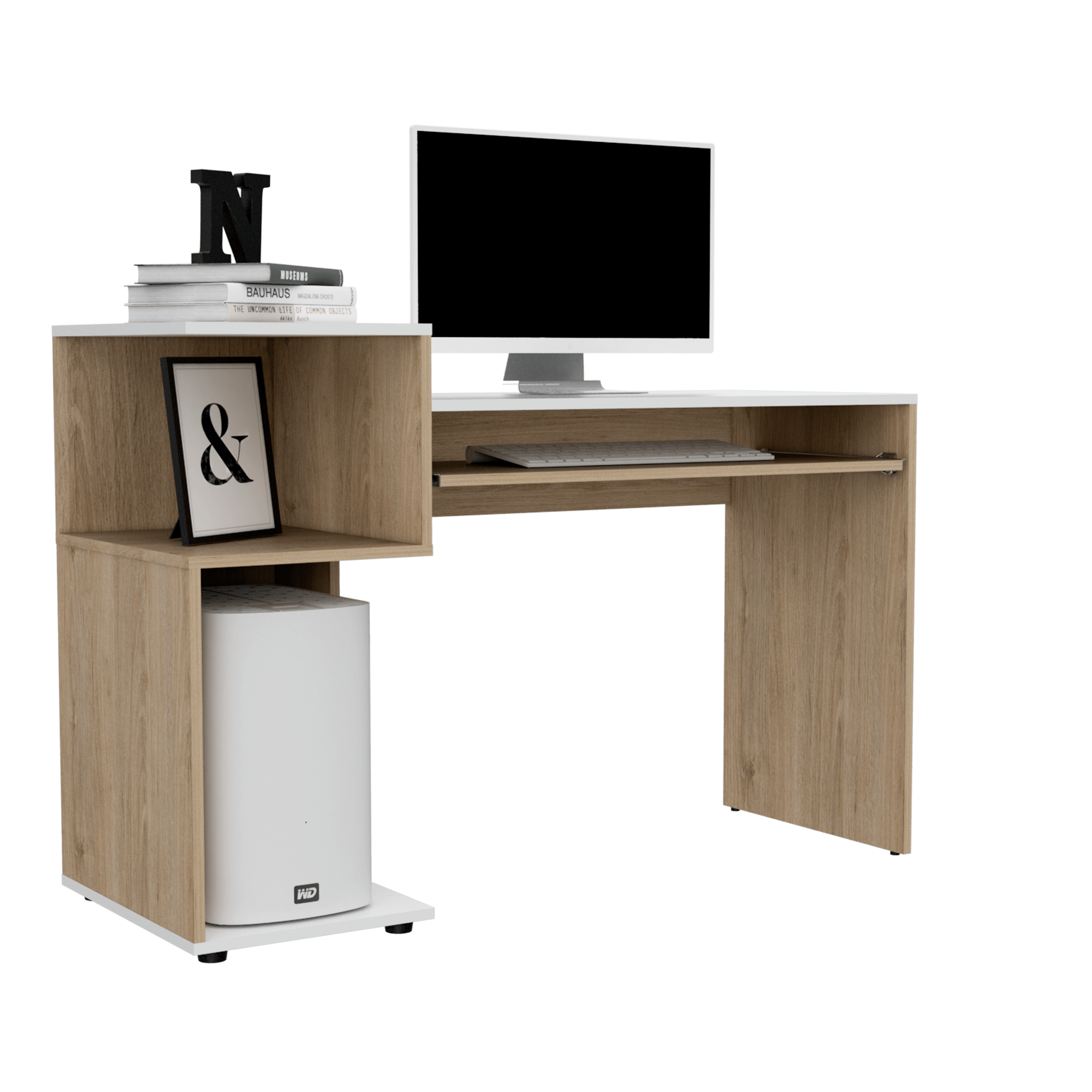 Foto 5 pulgar | Combo Para Oficina Lucina, Incluye Escritorio + Librero Virtual Muebles