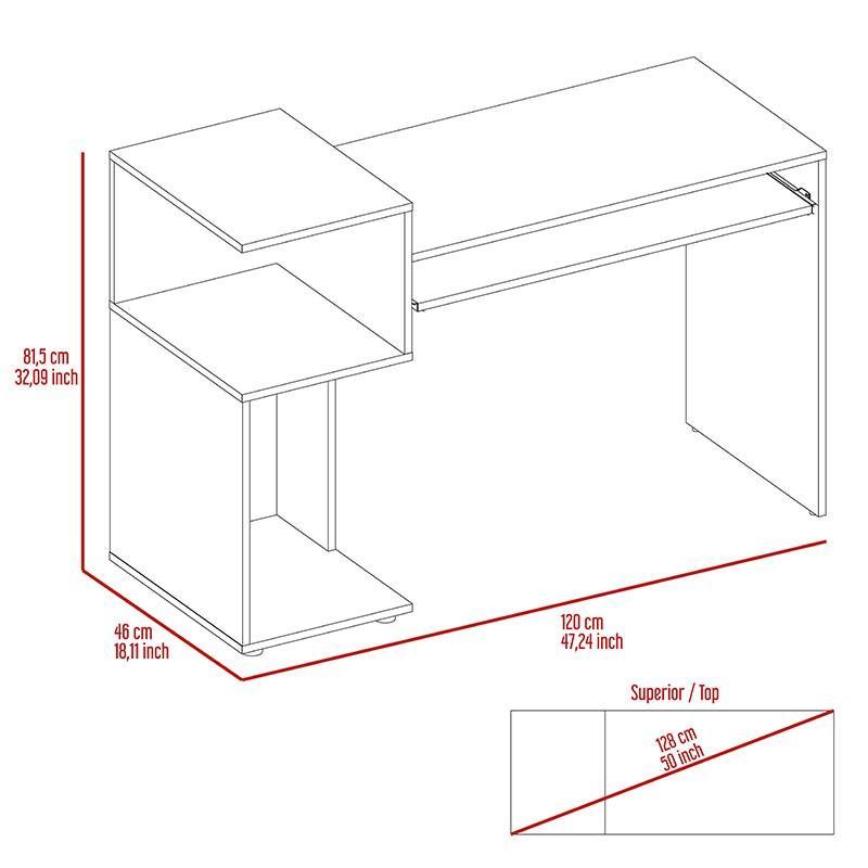 Foto 7 pulgar | Combo Para Oficina Lucina, Incluye Escritorio + Librero Virtual Muebles