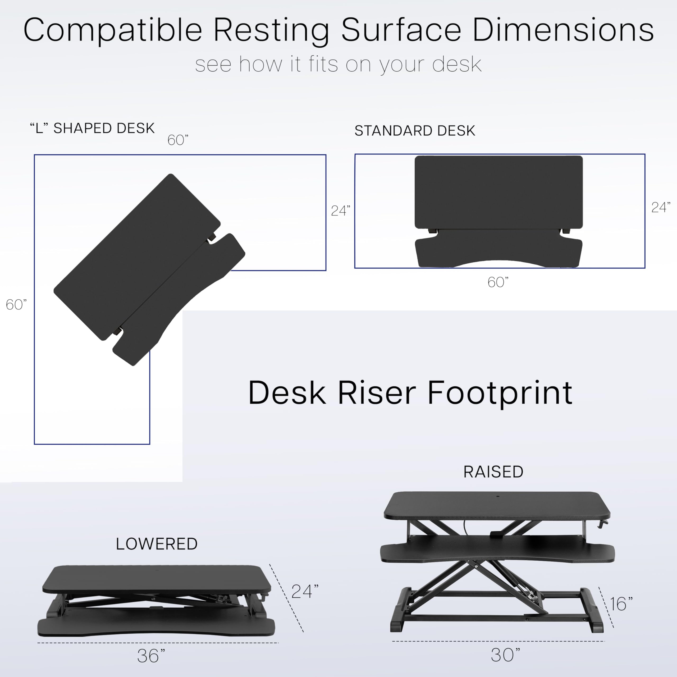 Foto 7 pulgar | Convertidor De Escritorio Vivo Serie K Desk-v036kb, 91 Cm De Altura, Negro - Venta Internacional.