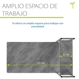 Foto 7 | Escritorio Minimalista Angela C/ Repisas 2 En 1 Para Oficina Y Hogar Color Gris-negro