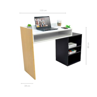 Foto 4 | Escritorio Top Living Desk-20 Café Negro Y Blanco