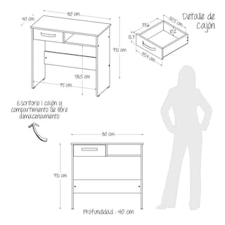 Foto 5 | Combo Escritorio + Librero Maderkit Gales