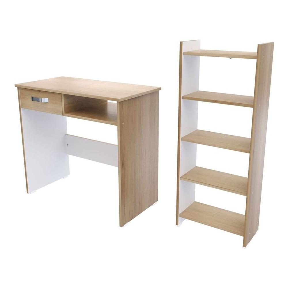 Foto 5 pulgar | Combo Escritorio + Librero Maderkit Rovere