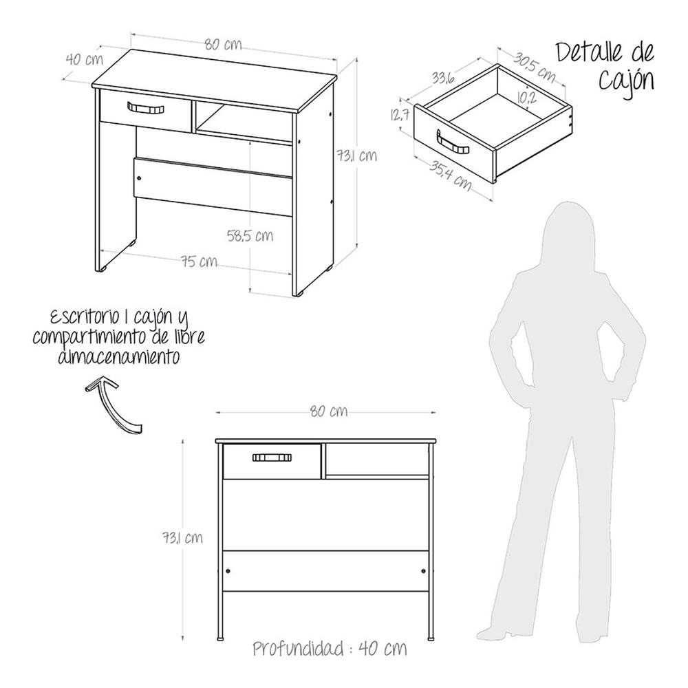 Foto 5 | Combo Escritorio + Librero Maderkit