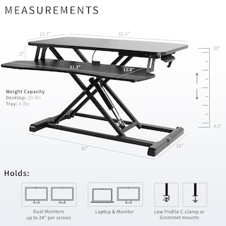 Foto 3 | Convertidor De Escritorio Vivo Serie K, 81 Cm De Altura Ajustable, Negro - Venta Internacional.
