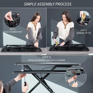 Foto 7 | Convertidor De Escritorio Vivo Serie K, 81 Cm De Altura Ajustable, Negro - Venta Internacional.