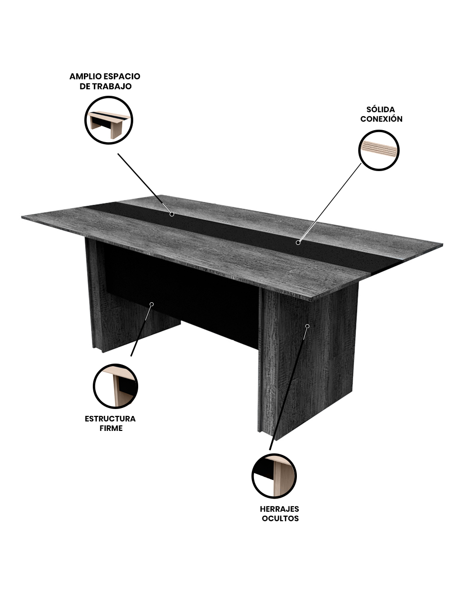 Foto 4 pulgar | Mesa Para Sala De Juntas, Mesa De Reuniones Moderna