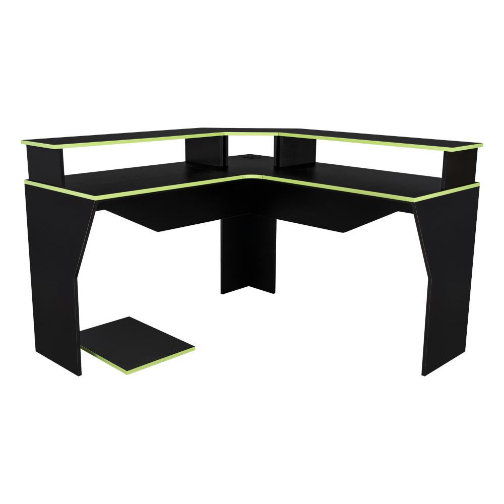 Foto 4 | Escritorio Gamer Invictor, Wengue Y Verde, Con Espacio Adicional Para Pantallas