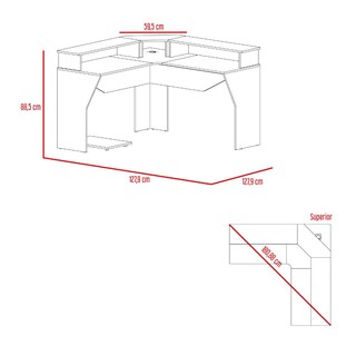 Foto 7 | Escritorio Gamer Invictor, Wengue Y Verde, Con Espacio Adicional Para Pantallas Virtual Muebles