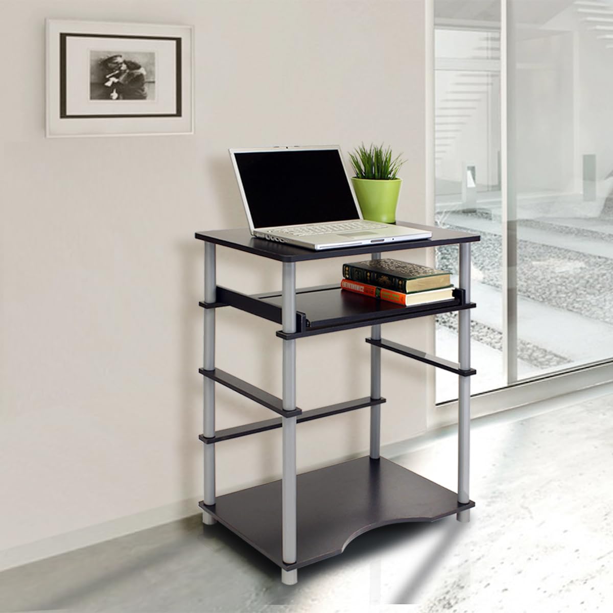 Foto 4 pulgar | Ordenador Portátil Furinno Home De Escritorio, Color Negro Y Gris - Venta Internacional.