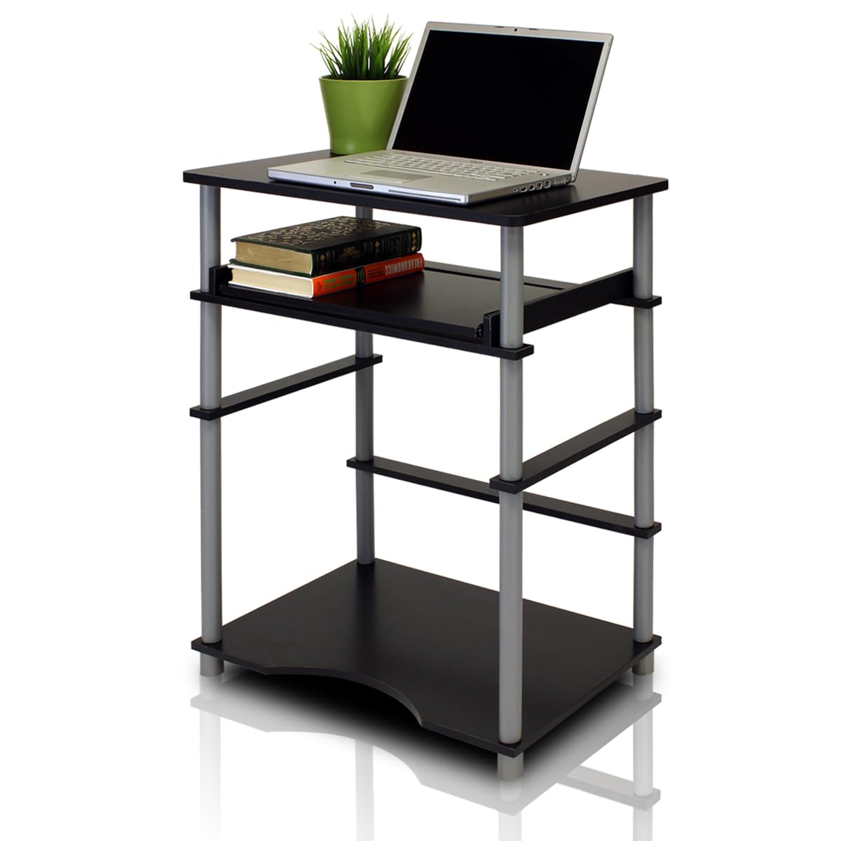 Foto 5 | Ordenador Portátil Furinno Home De Escritorio, Color Negro Y Gris - Venta Internacional.