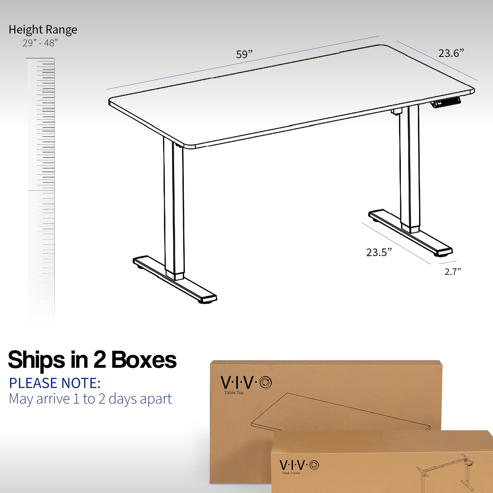 Foto 6 pulgar | Escritorio De Pie Vivo Desk-kit-1w6c Electric Memory 150x60 Cm - Venta Internacional.