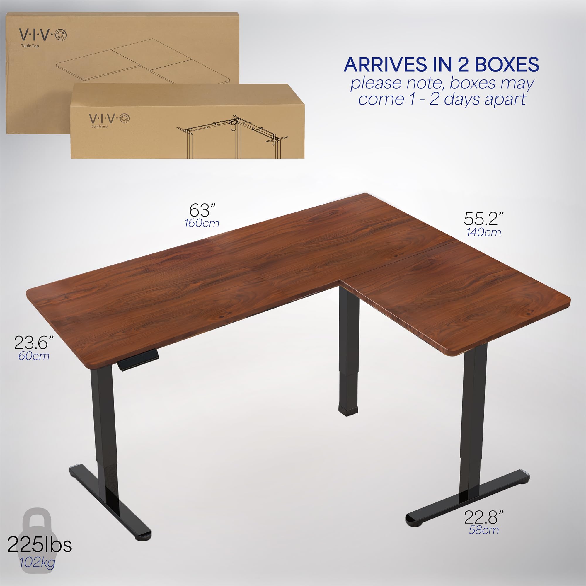Foto 6 | Escritorio De Pie Vivo Desk-e3ctd De Esquina Eléctrico En Forma De L - Venta Internacional.