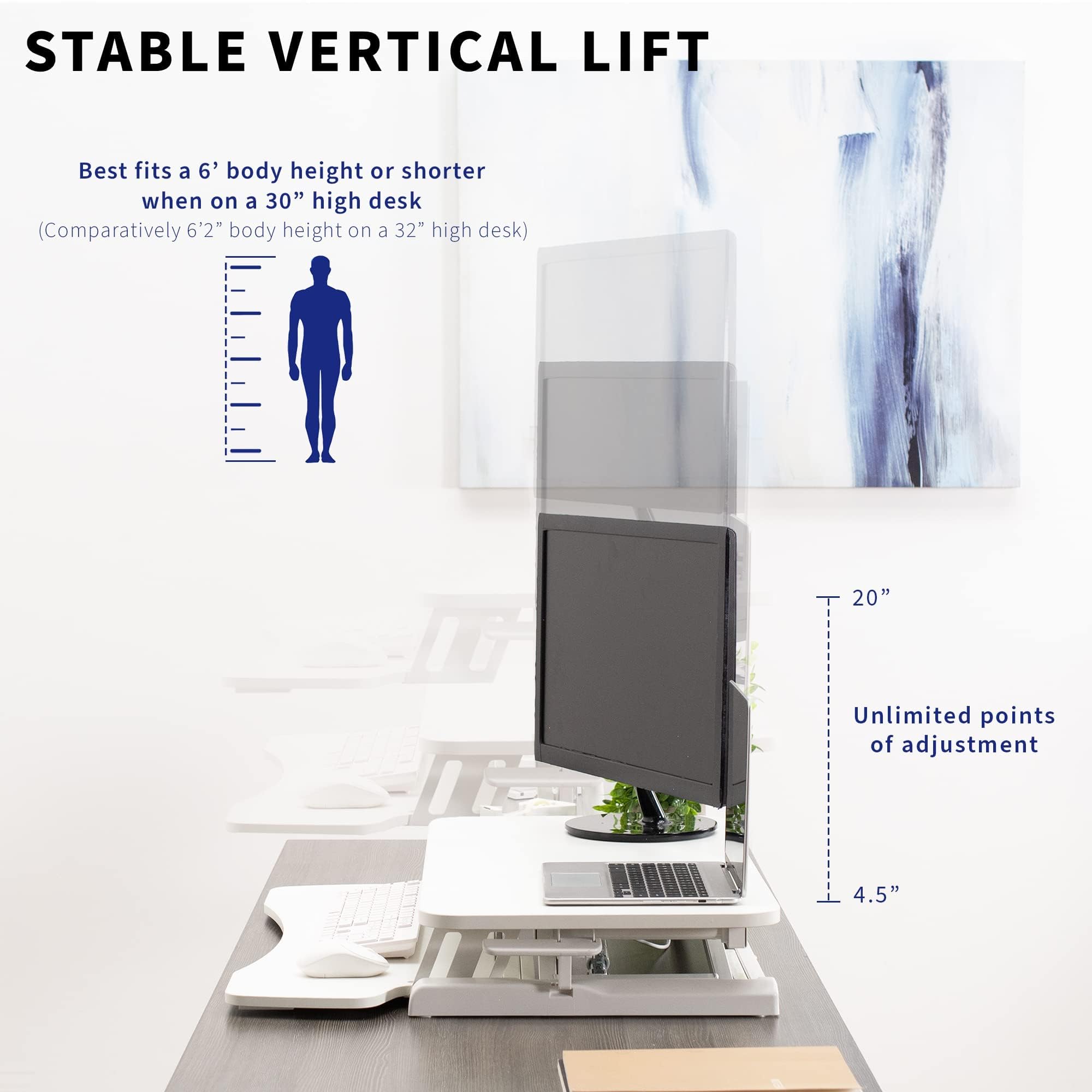 Foto 4 | Convertidor De Escritorio Vivo Serie K De 81 Cm De Altura Ajustable, Color Blanco - Venta Internacional.
