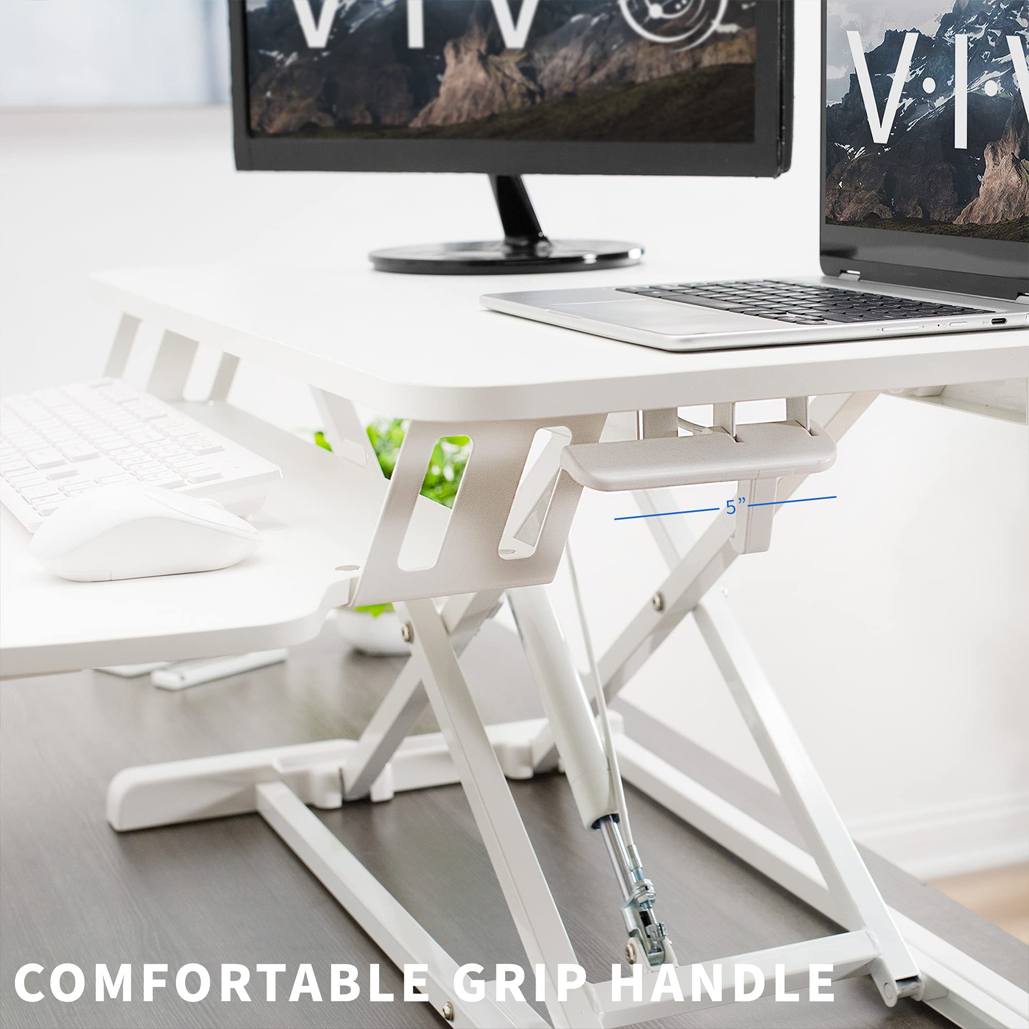 Foto 7 | Convertidor De Escritorio Vivo Serie K De 81 Cm De Altura Ajustable, Color Blanco - Venta Internacional.