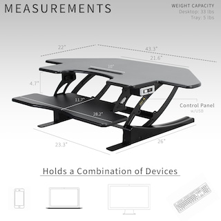 Foto 3 | Convertidor De Escritorio Vivo Desk-v000vce Eléctrico Regulable En Altura - Venta Internacional.