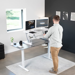 Foto 3 | Convertidor De Escritorio Vivo Serie V Con Altura Ajustable De 42 Pulgadas, Color Blanco - Venta Internacional.