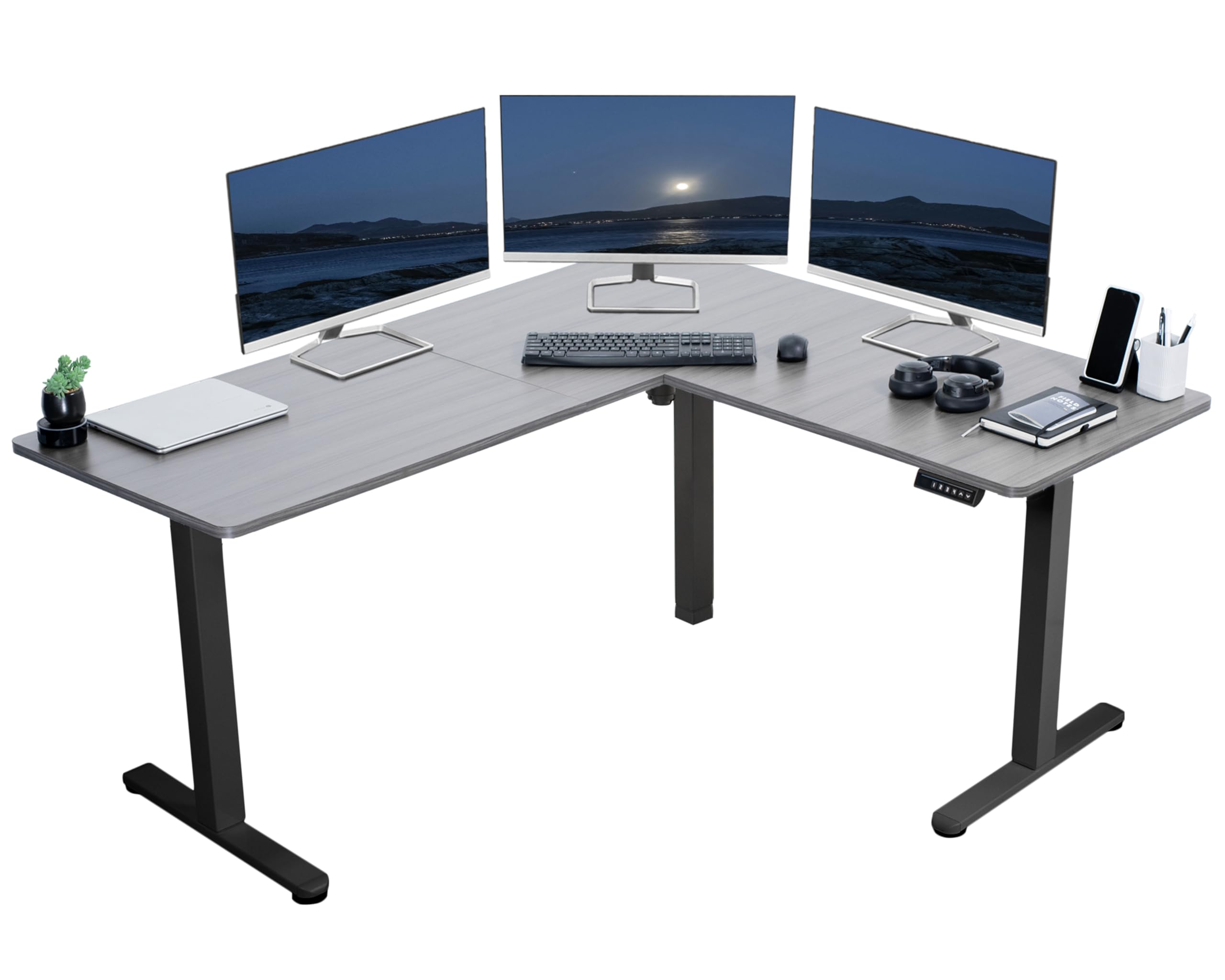 Foto 1 | Escritorio De Pie Vivo Desk-e3ctg De Esquina Eléctrico En Forma De L 160x1 - Venta Internacional.